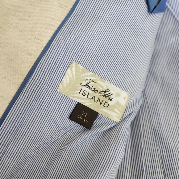 Tasso Elba‎ Island Mens XL Beige 100% Linen 2-Button Blazer Suit Jacket *FLAW* - Picture 3 of 15